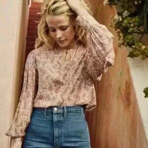 Doen Scarlet Top in Golden Hour Paisley Small